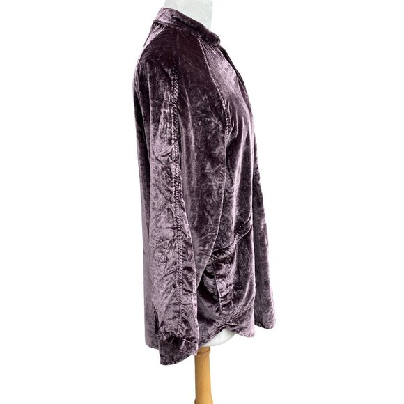 We The Free Summer Dream Velvet Whimsigoth Shirt Sz XS Brown Button Oversized - Picture 10 of 16